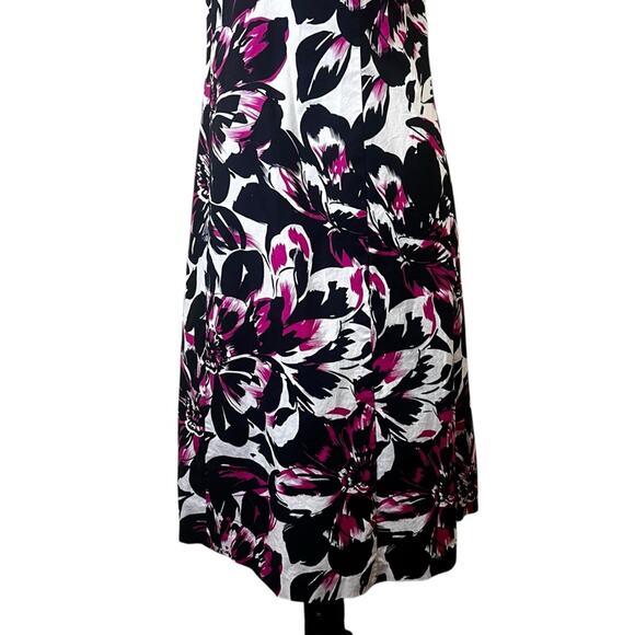 Y2K Floral Sundress Size S | Black White Pink | Fit and Flare | By Kim Rogers - Picture 5 of 15